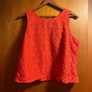 Nicole by Nicole Miller Red Lace Dress Shirt